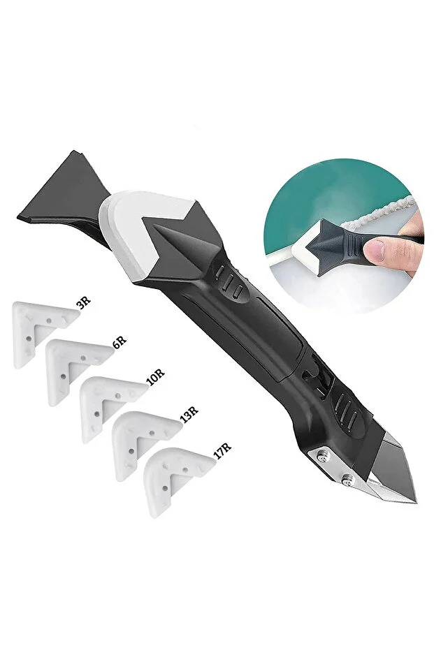 3'ü 1 Arada Fayans Derz Dolgu Kazıyıcı Sıyırıcı Silikon Sökücü Ve Uygulayıcı Aparat Çok Amaçlı Bıçak